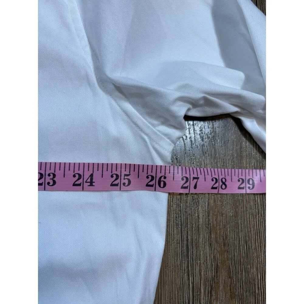 J.Crew Mens Size XL Dress Shirt White Bowery Performance Oxford Cloth OCBD